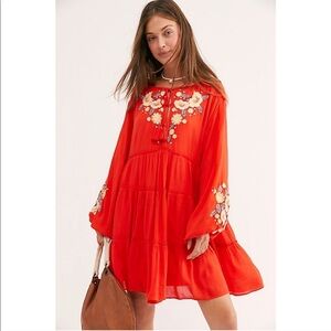 Free People Spell On You Embroidered Mini Dress